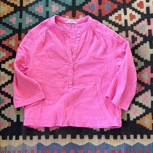 Boho hippie hot pink gauze Boden top women’s size 4